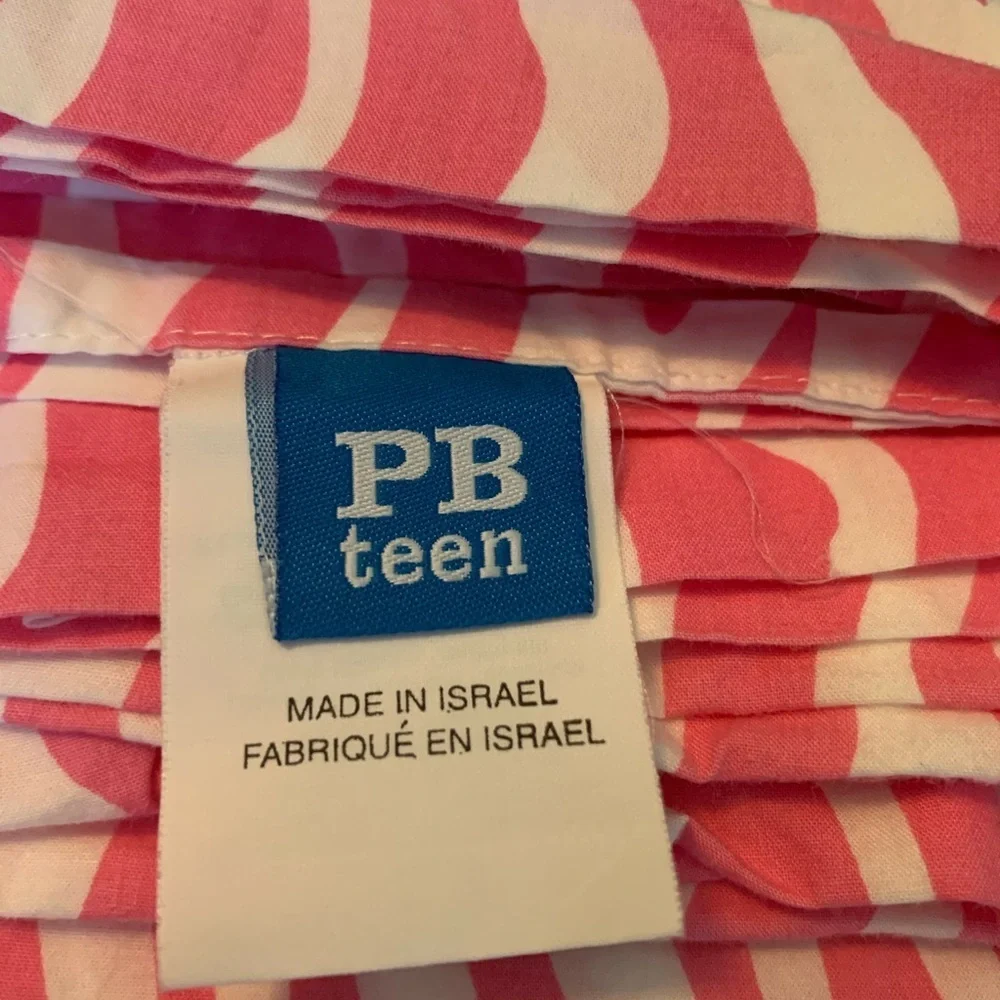 Pottery Barn Teen Pink Zebra Print Flat Sheet Twin